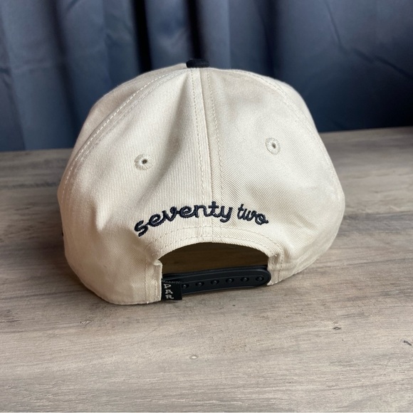 Black and Cream Adjustable Baseball Cap with 72, PAR hat - Picture 3 of 6